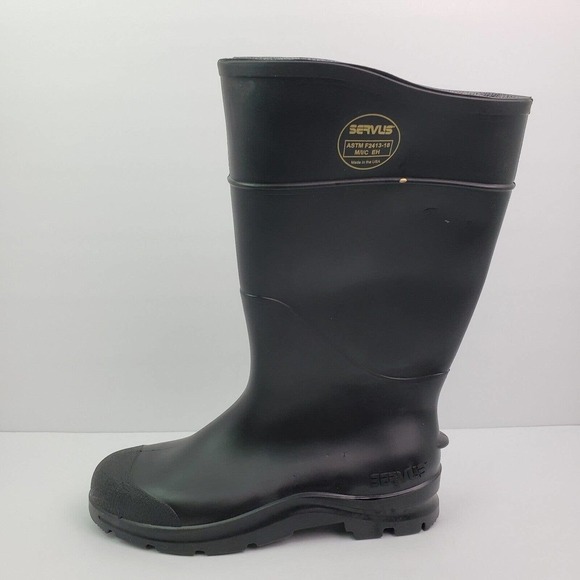 Servus Mens Size 11 Black Rubber Steel Toe Safety Work Boots ASTM F2413-18 main image 4